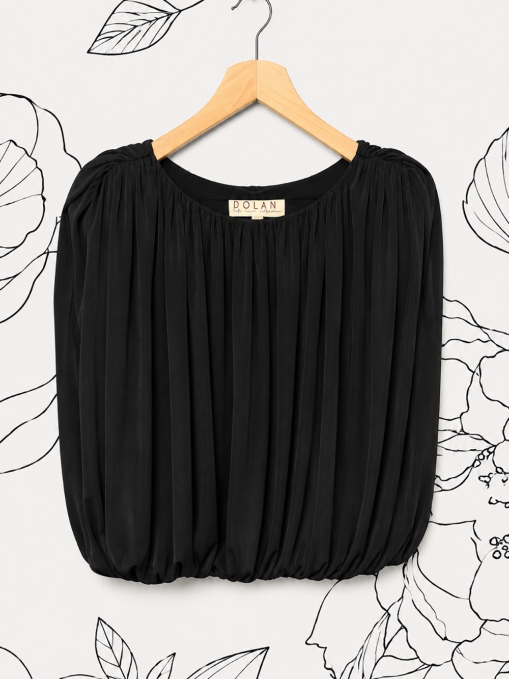 dolan Black Pleated Balloon Drape Tank Blouse (266)